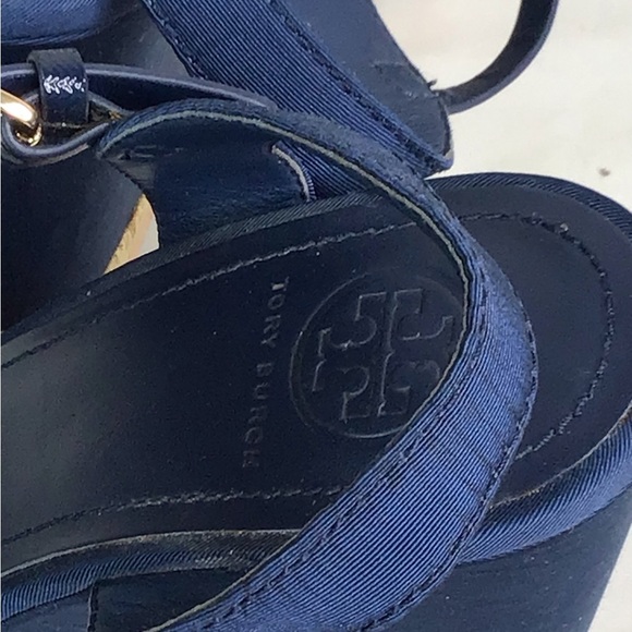 Tory Burch Blue Penny Wedges, Sz 8M,EUC - Picture 6 of 6